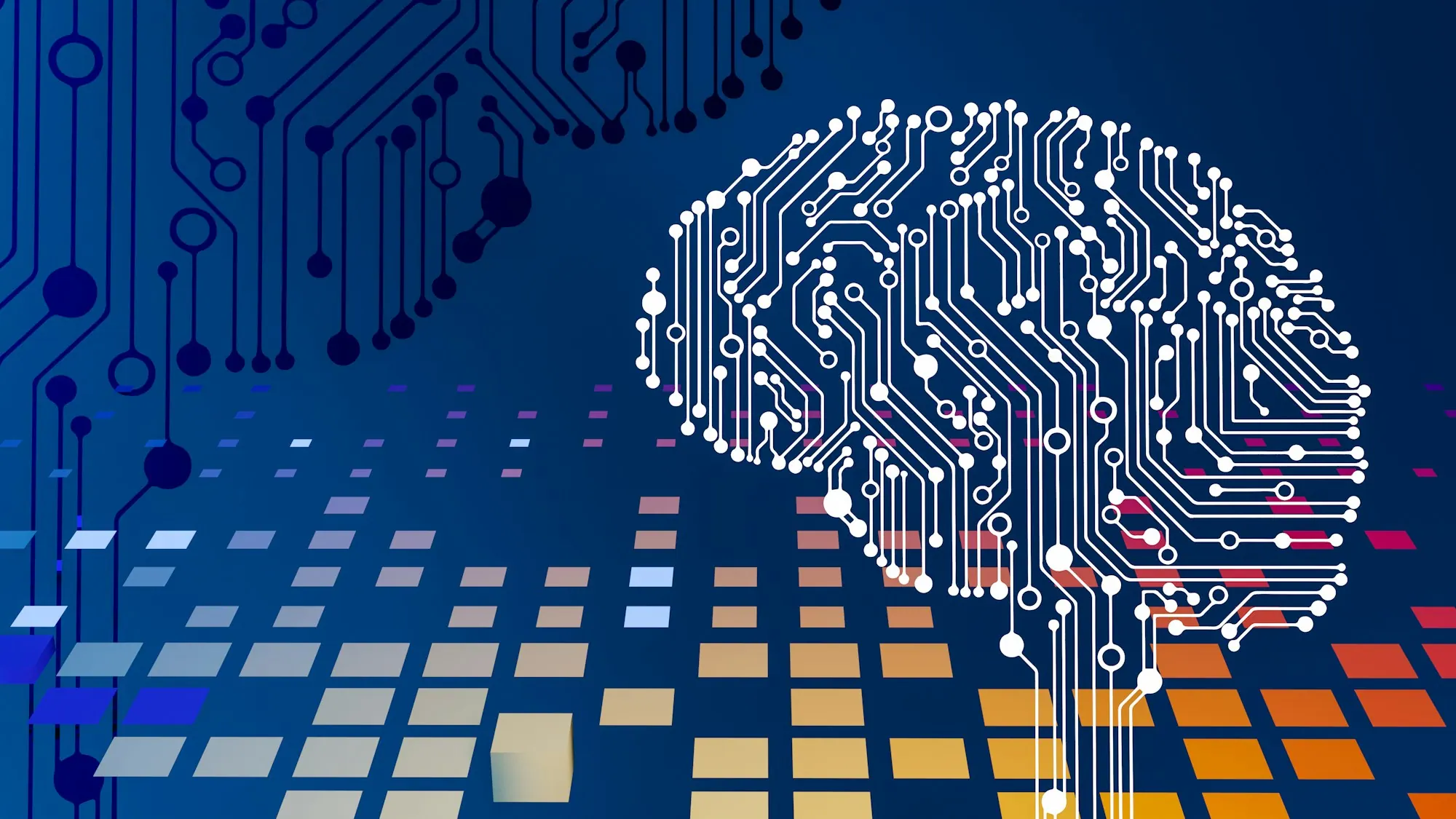 Visuel d'un cerveau formé de circuits électroniques, symbole de l'intelligence artificielle