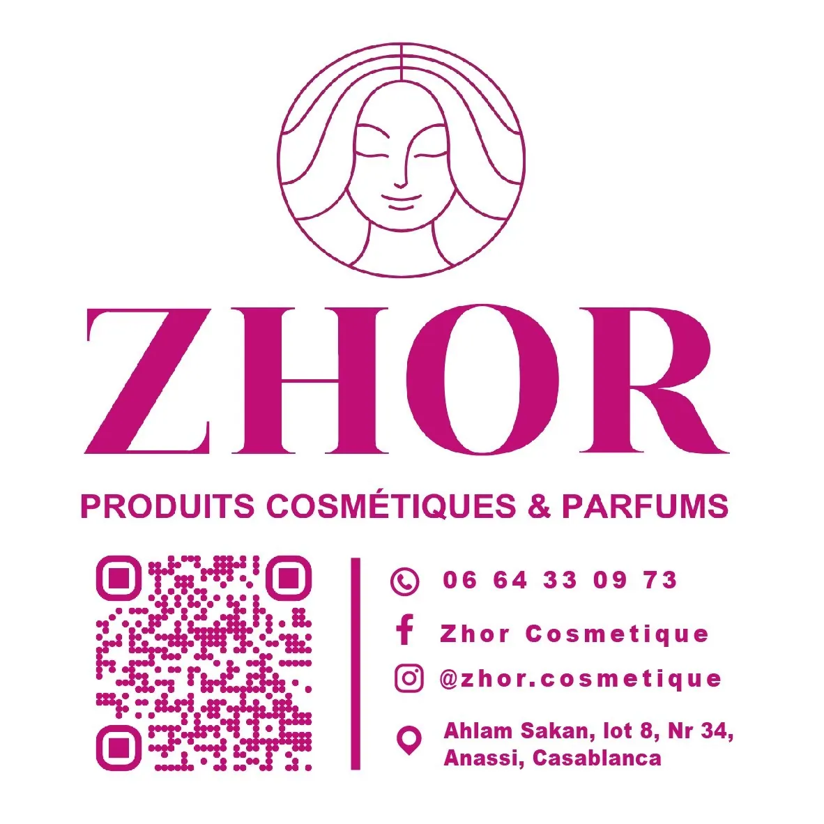 Maquette d'impression du sac : logo, QR code et coordonnées